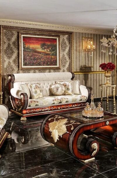 Luxury Solid Teak Wood Hand Carving Sofa Set