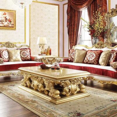 Heavy Carving Luxury Phoenix Sofa Set And Table