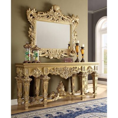 Luxury Gold Console Table with Mirror