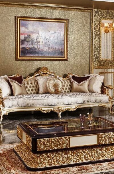 Royal Carving Maharaja Sofa 5 Seater with Center Table