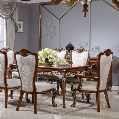 Antique Indian Design Dining Table With Chair