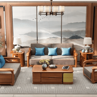 Traditional Teak Wood Sofa Set