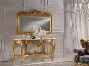 Luxurious Console Carved By Hand Work Console With Mirror