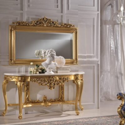 Luxurious Console Carved By Hand Work Console With Mirror