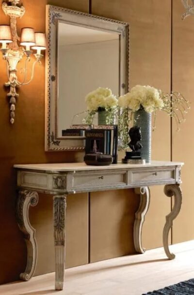 Classic Designer Louis Reproduction Italian Console And Mirror