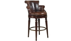 Classic Leather Arm Bar / Counter Stool