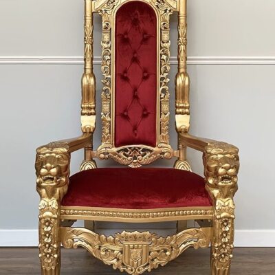 Royal Gold Hand-Carved Throne Chair By The Wooden Artisans – Luxury Wooden Furniture Manufacturers & Exporters