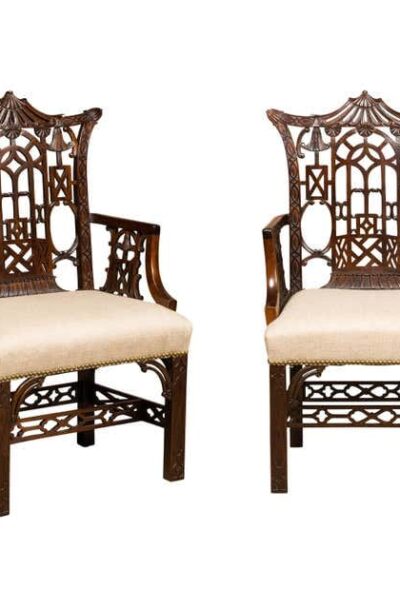 Luxury Hand-Carved Wooden Accent Chairs – Classic Royal Design (Set of 2)