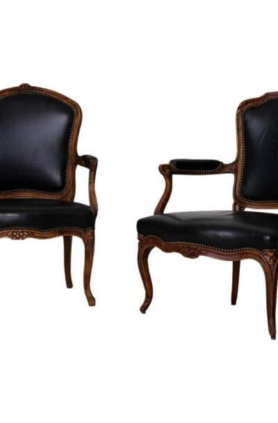 Luxury Hand-Carved Wooden Accent Chairs with Upholstered Seat (Set of 2)