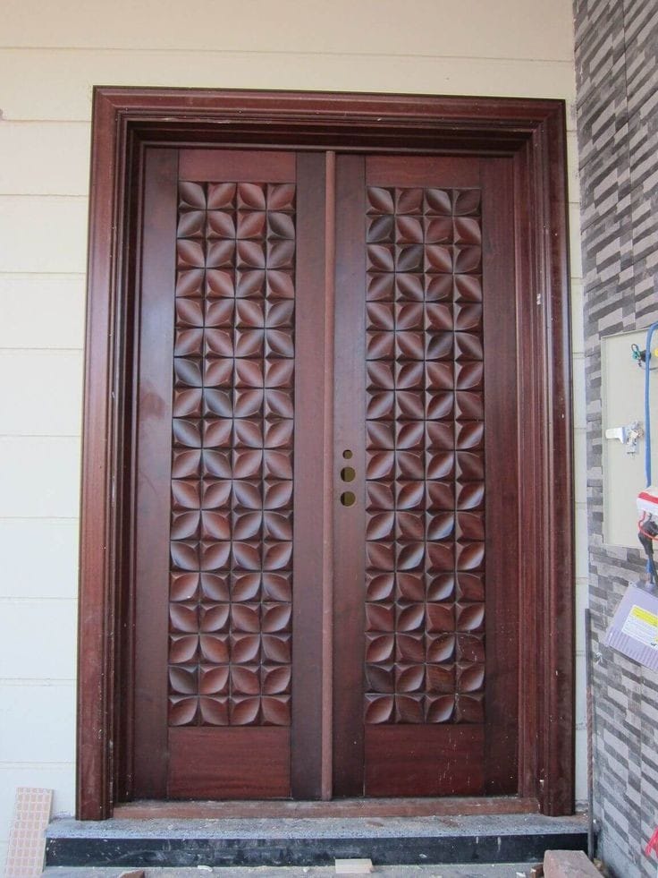 Membrane 3D Teak Wood Door