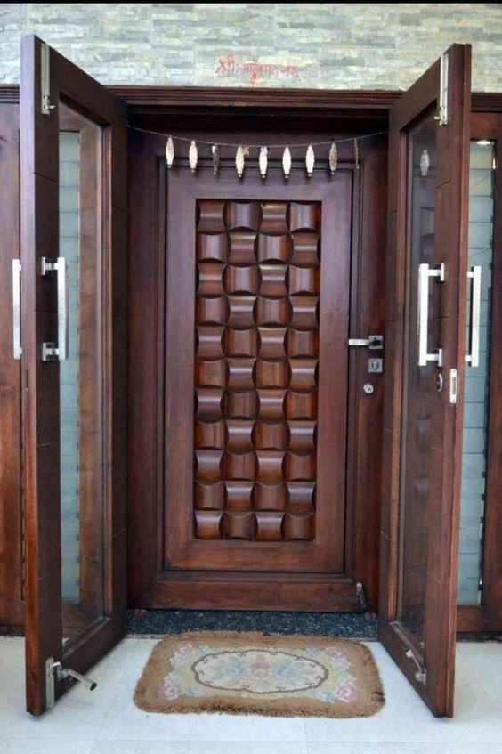 Membrane 3D Teak Wood Door