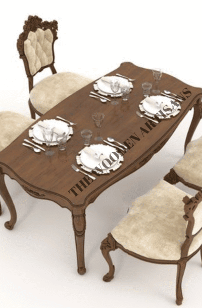 Carving Luxurious Dinning Table In Gold Finished Living Concept Handicrafts