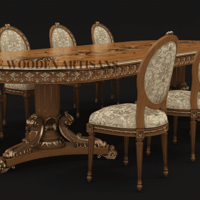 Classic Dining Table Chair Set 3D Model