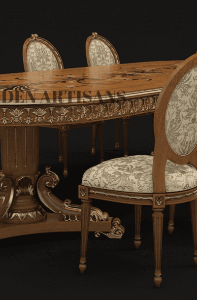 Classic Dining Table Chair Set 3D Model