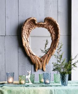 "Enchanting Lucifer-Themed Wooden Mirror Frame: Elevate Your Decor with Dark Elegance"