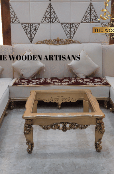 Luxury Modern Living Room Sofa Set – Handcrafted Elegance by The Wooden Artisans