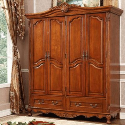 Luxury Handcrafted Solid Wood Wardrobe – Classic Royal Design