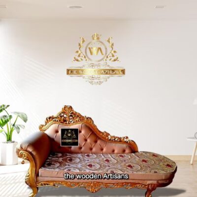 Luxury Royal Hand-Carved Wooden Chaise Lounge / Diwan Sofa | The Wooden Artisans