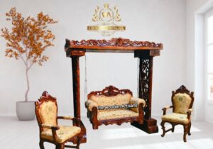 Luxury Royal Hand-Carved Wooden Living Room Set with Arch Frame | The Wooden Artisans