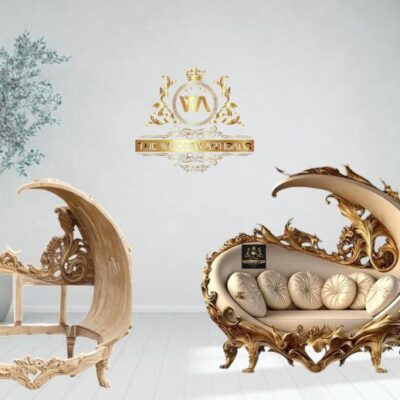 Luxury Royal Crescent Design Hand-Carved Wooden Sofa Set | The Wooden Artisans