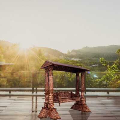 Luxury Hand-Carved Teak Wood Swing (Jhula) for Home & Outdoor | The Wooden Artisans