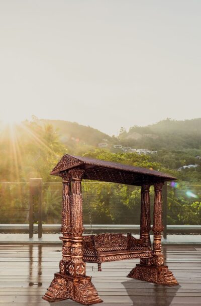 Luxury Hand-Carved Teak Wood Swing (Jhula) for Home & Outdoor | The Wooden Artisans
